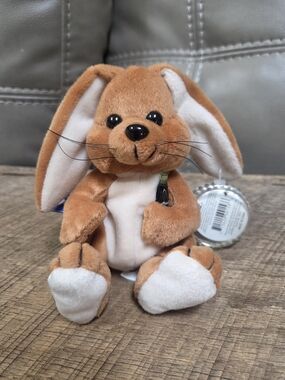 Vintage 1999 Collector Coca Cola Bunny Plush with Mini Bottle ~ Bin Q